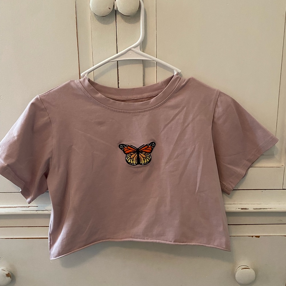 Shein Butterfly Crop Top